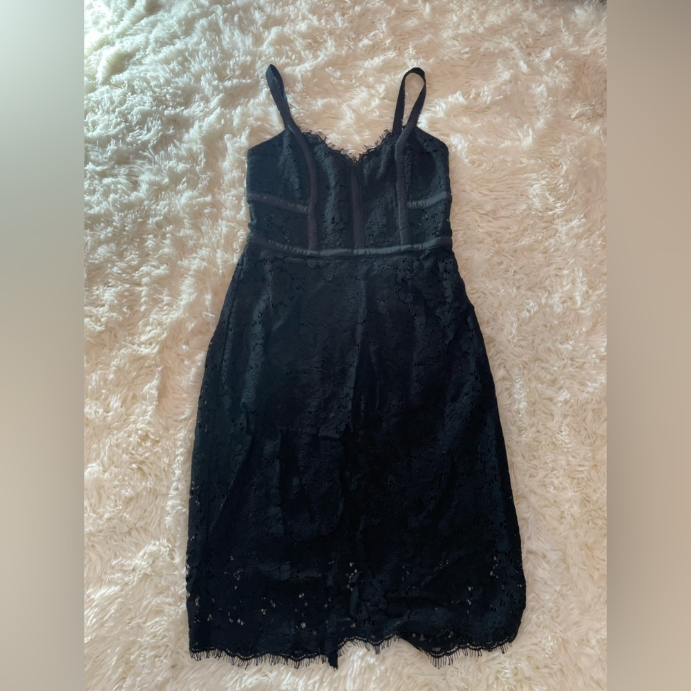 Express Bustier Lace Little Black Dress Size 2